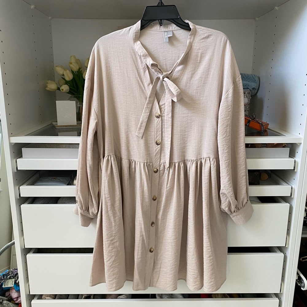 ASOS Cream Button-Down Dress